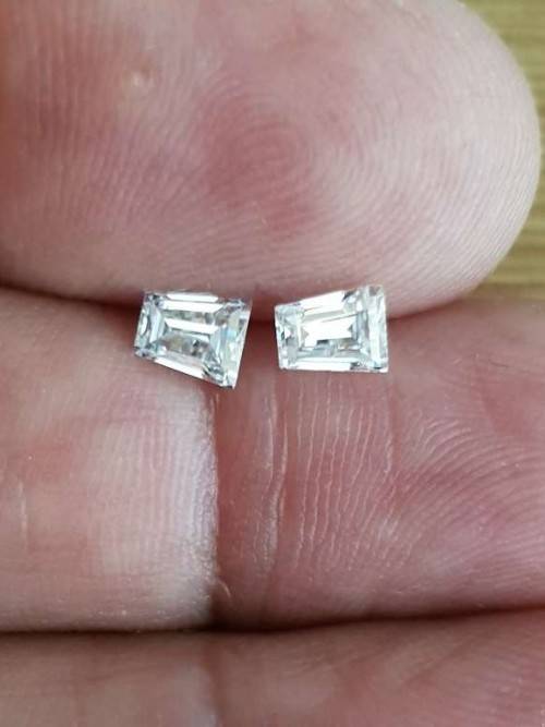 Certified Trapezoid White D Color 0.50Cts Each  Moissanite  **1.00Cts Perfect Pair**