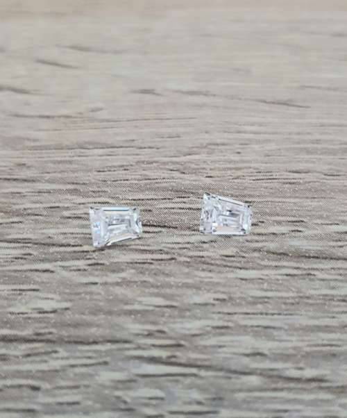 Certified Trapezoid White D Color 0.50Cts Each  Moissanite  **1.00Cts Perfect Pair**