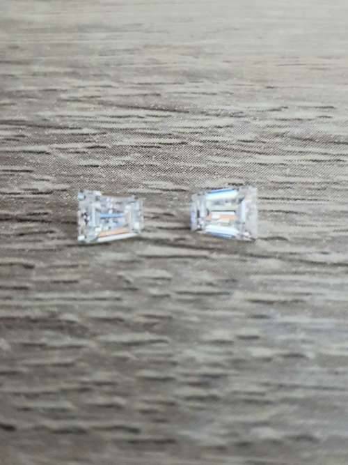 Certified Trapezoid White D Color 0.50Cts Each  Moissanite  **1.00Cts Perfect Pair**