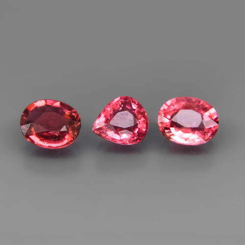 Pink Tourmaline 3Pcs/1.88Ct .Beautiful Color! Natural