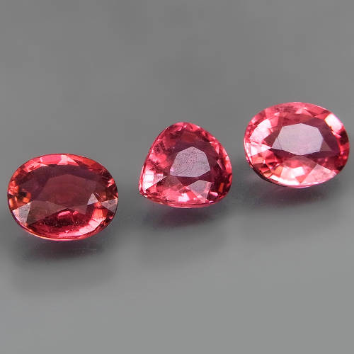Pink Tourmaline 3Pcs/1.88Ct .Beautiful Color! Natural