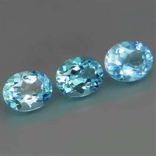 Topaz Swiss Blue 2.95 Ct. Oval Shape 10 x 8mm.  Natural Gemstones