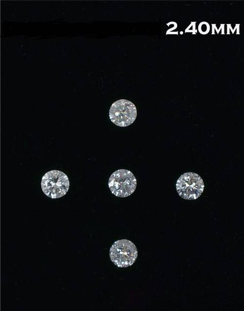 0.05Cts  MOISSANITE ROUND 2.4mm VVSI D BRILLIANT CUT