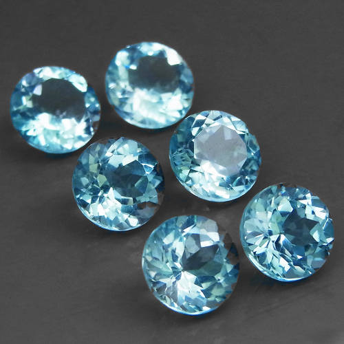 Baby Blue Topaz 2.34cts Round 8mm . Ravishing Color and Full Fire! Brazil