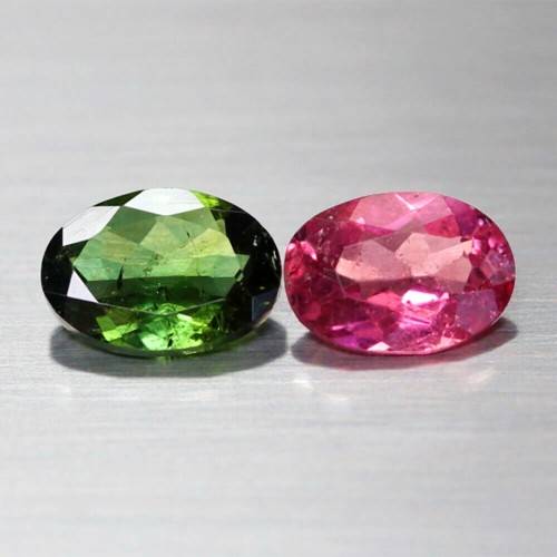 1.32Ct. Tourmaline Natural Oval Pink & Green Good Color Attractive!