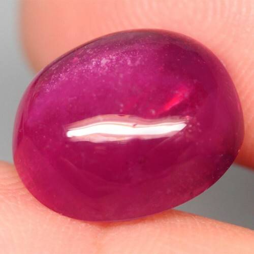 12.7Ct. Ruby Natural Oval Cabochon Pinkish Red Color Good Sparkling!