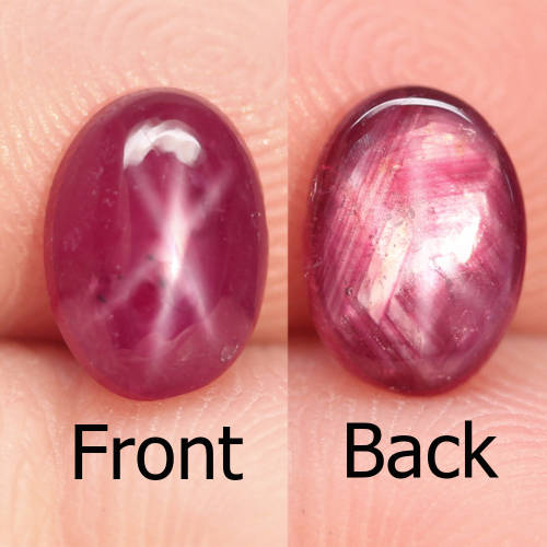 2.05Ct. Star Ruby Oval Cabochon Purplish Red 6 Rays Amazing Natural