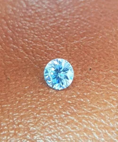1.06ct Moissanite Fancy Light Blue Round Brilliant Cut Loose VVS2