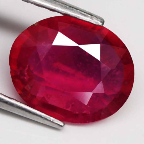 2.19 Ct. Ruby Oval Facet Top Blood Red Natural