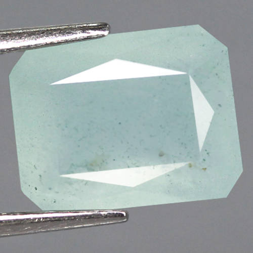 2.71Ct. Aquamarine  Octagon Facet Greenish Blue Good Shinning! Brazil Natural