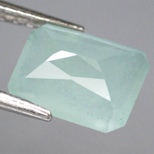 2.71Ct. Aquamarine  Octagon Facet Greenish Blue Good Shinning! Brazil Natural