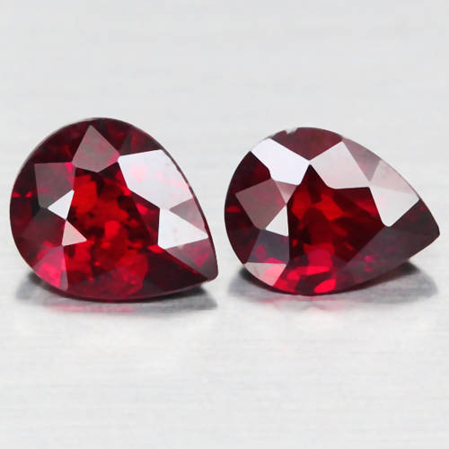 1.12Ct. Spessartine Garnet Pear Red  ``Pair``  Sparkling Untreated Natural
