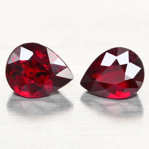 1.12Ct. Spessartine Garnet Pear Red  ``Pair``  Sparkling Untreated Natural