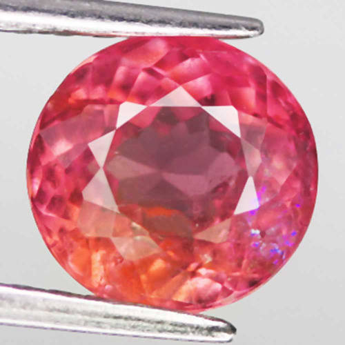 2.23Ct.  Tourmaline Round Orange Pink Ravishing Untreated Natural