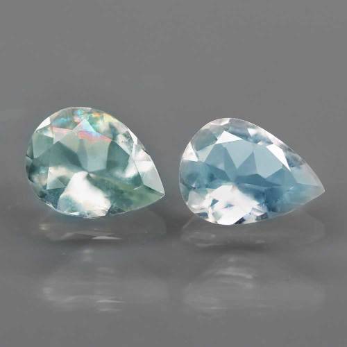 1.70Ct.  Aquamarine Pear Sky Blue**PAIR**Shinning Untreated Natural