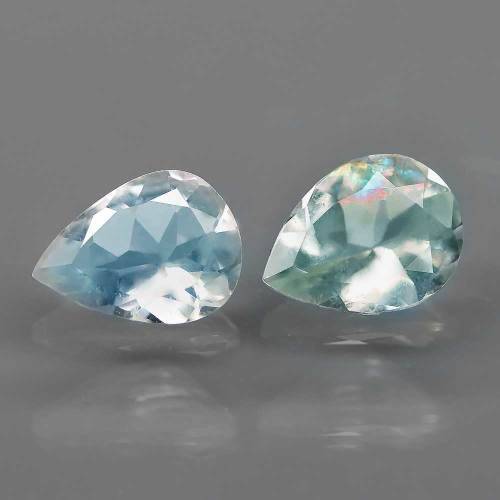 1.70Ct.  Aquamarine Pear Sky Blue**PAIR**Shinning Untreated Natural