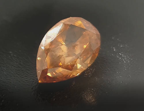 0.32 cts. CERTIFIED Pear Cut SI1 Vivid Brown Orange Loose Natural Diamond