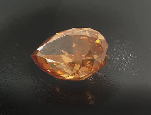 0.32 cts. CERTIFIED Pear Cut SI1 Vivid Brown Orange Loose Natural Diamond