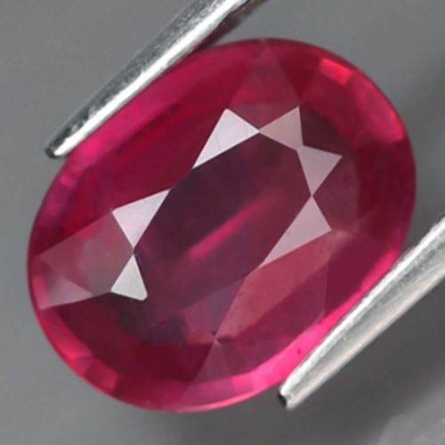 2.21Ct. Ruby Oval Facet Red Sparkling & Good Color! Natural