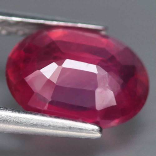 2.21Ct. Ruby Oval Facet Red Sparkling & Good Color! Natural