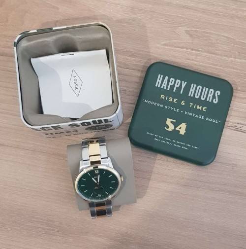 Fossil  The Minimalist Moonphase Three-Hand Two-Tone Stainless Steel Watch  FS5572