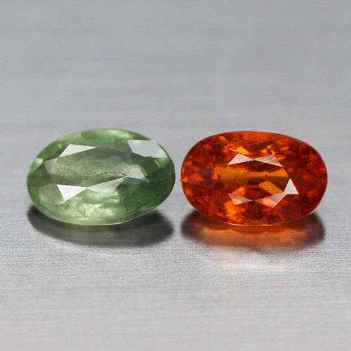 1.28Ct.  Sapphire Oval Shape Green  & Orange Songea, Tanzania Unheated Natural