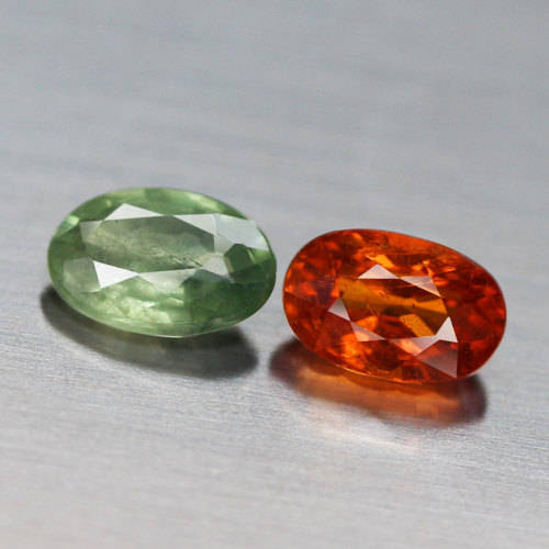 1.28Ct.  Sapphire Oval Shape Green  & Orange Songea, Tanzania Unheated Natural