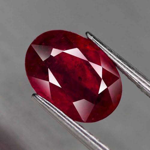 2.18Ct. Ruby  Red Oval Gem Good Quality Good Sparking! Natural