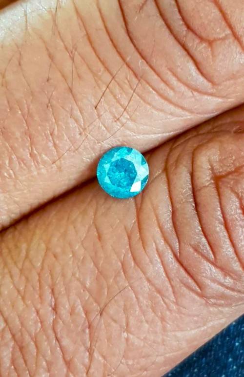 *CERTIFIED* Diamond  0.72Cts  Round Sky Blue Loose Natural Diamond