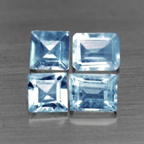 1.45Ct. Natural Aquamarine Ocean Blue Square Brazil Ravishing For Jewelry