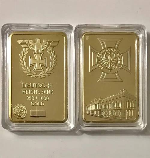 Deutsche Reichsbank 999/1000 Gold clad Bar-Souvenir  Bar