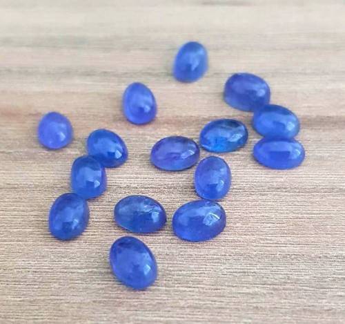 Purplish Blue Tanzanite 1Pcs Oval Cabochon 7x5MM. Ravishing Colour & Full Fire!
