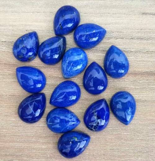 LAPIS LAZULI PEAR SHAPE GEMSTONES 12X16 MM CABOCHON  NATURAL