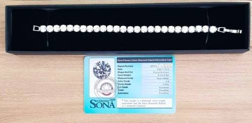 Tennis Bracelet 6mm Round SONA Diamond **Certified**  VVSI/D Plated in Platinum