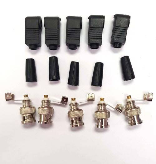 CCTV RG59 Screw Rubber BNC Connectors, Pack of 10