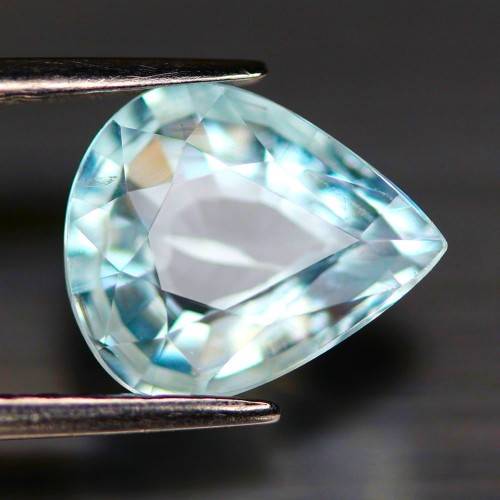 2.25Ct.  Aquamarine Sky Blue Pear  Precious Gem Ravishing Colour! Natural