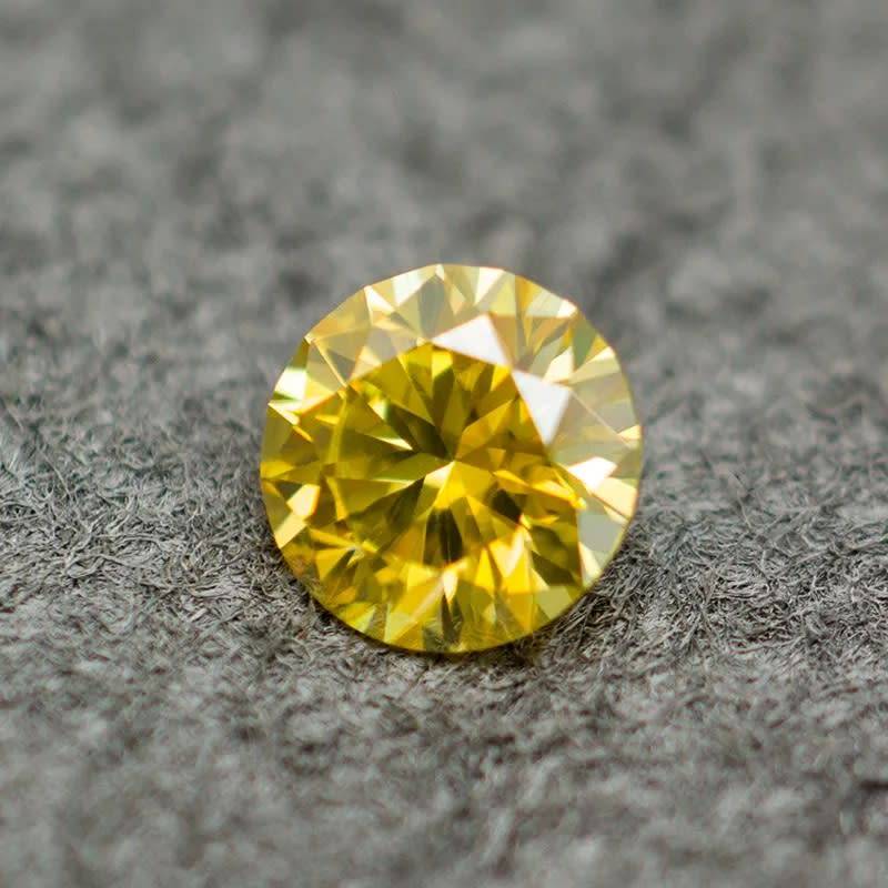 2Cts MOISSANITE  GOLDEN YELLOW  VVSI  8mm ROUND **GRA Certified **BRILLIANT CUT