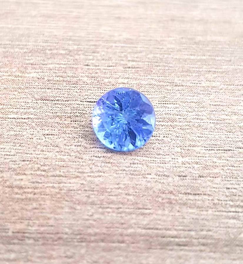 Purplish Blue Tanzanite 0.71Cts 5.5mm Round Ravishing Colour Natural
