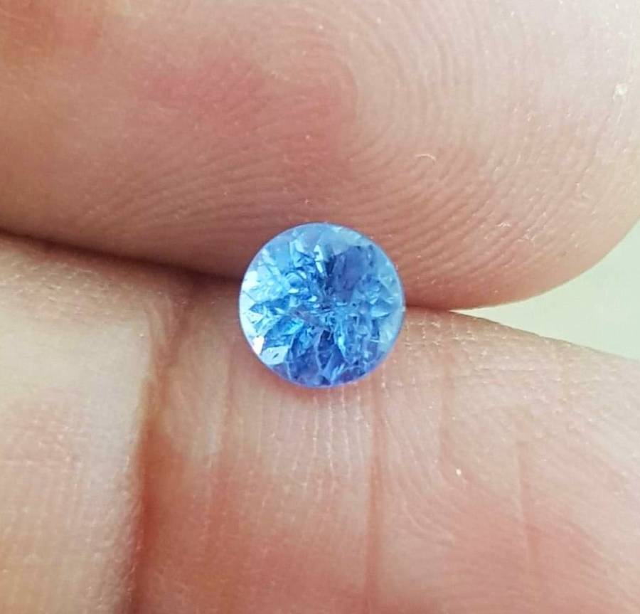 Purplish Blue Tanzanite 0.71Cts 5.5mm Round Ravishing Colour Natural