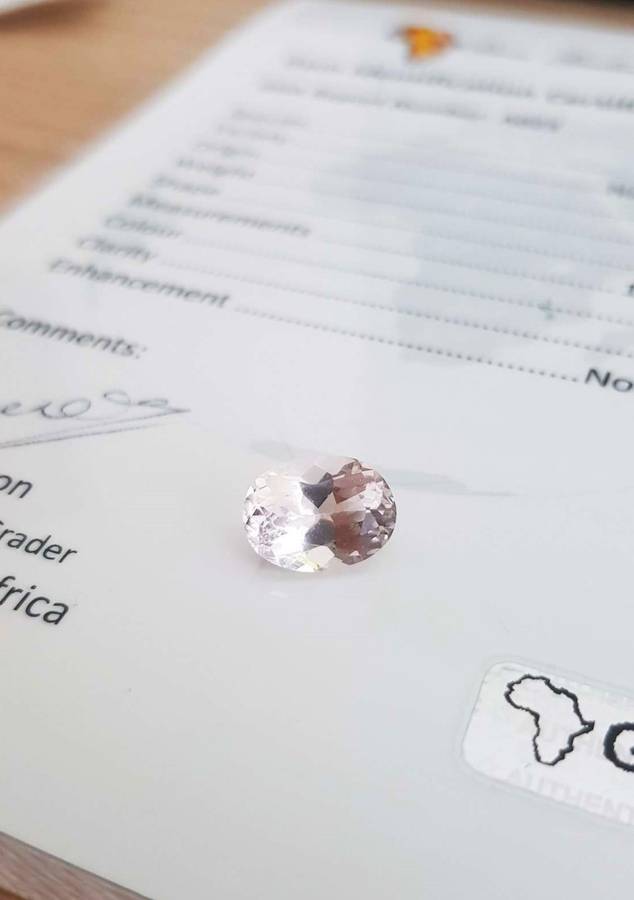 3.47Cts PINK MORGANITE OVAL CUT**CERTIFIED** GEMSTONE! NATURAL