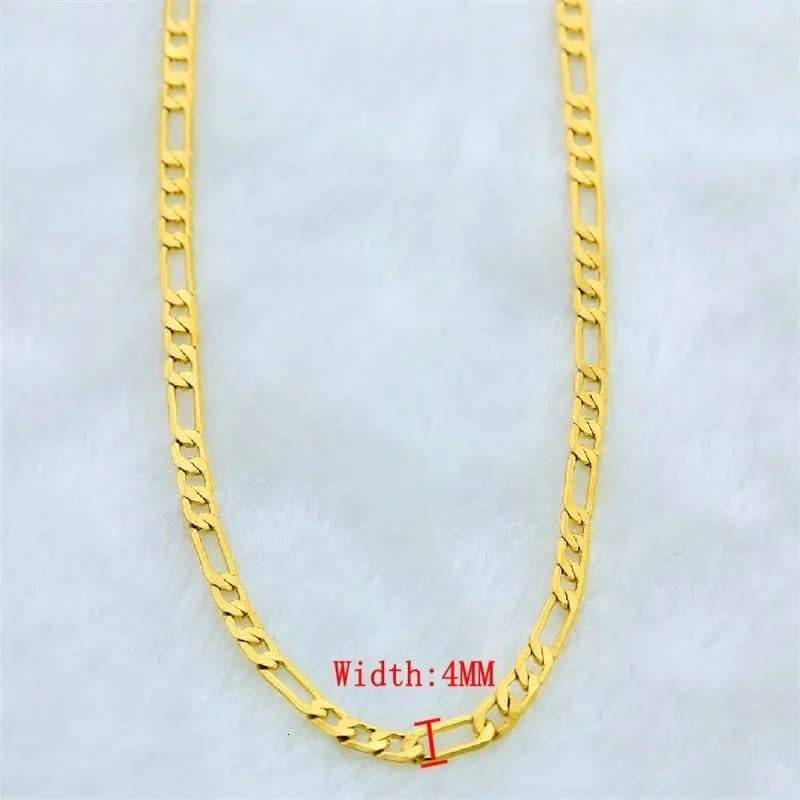 Necklace Figaro Link Chain  4.5mm/56cm-18ct Gold Plated