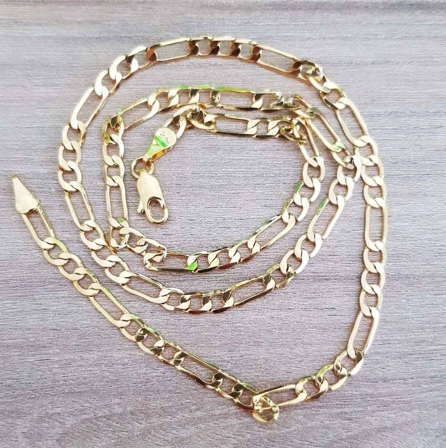 Necklace Figaro Link Chain  4.5mm/56cm-18ct Gold Plated