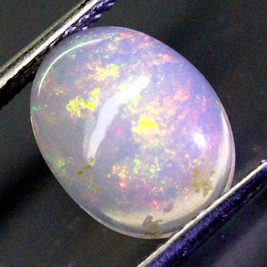1.76Ct. Opal Oval Cabochon Multi Colours Glittering Rainbow 3D! Ethiopian Natural