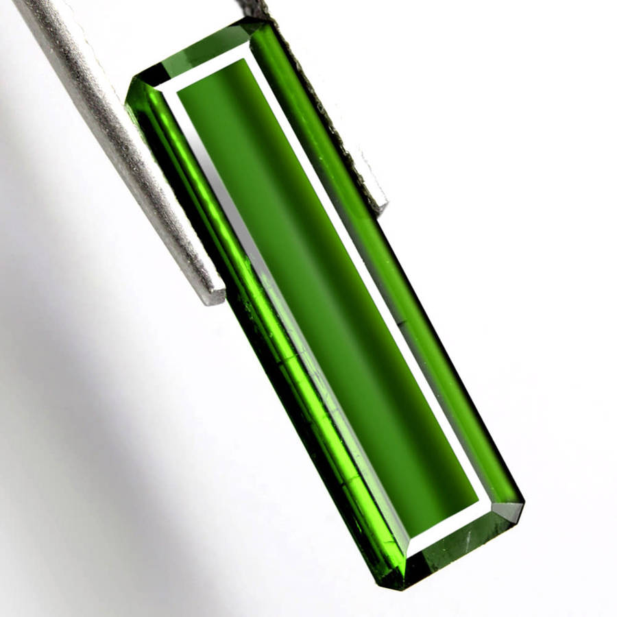 3.63Ct.  Tourmaline Green Emerald Cut Mozambique Precious Gem Ravishing! Natural