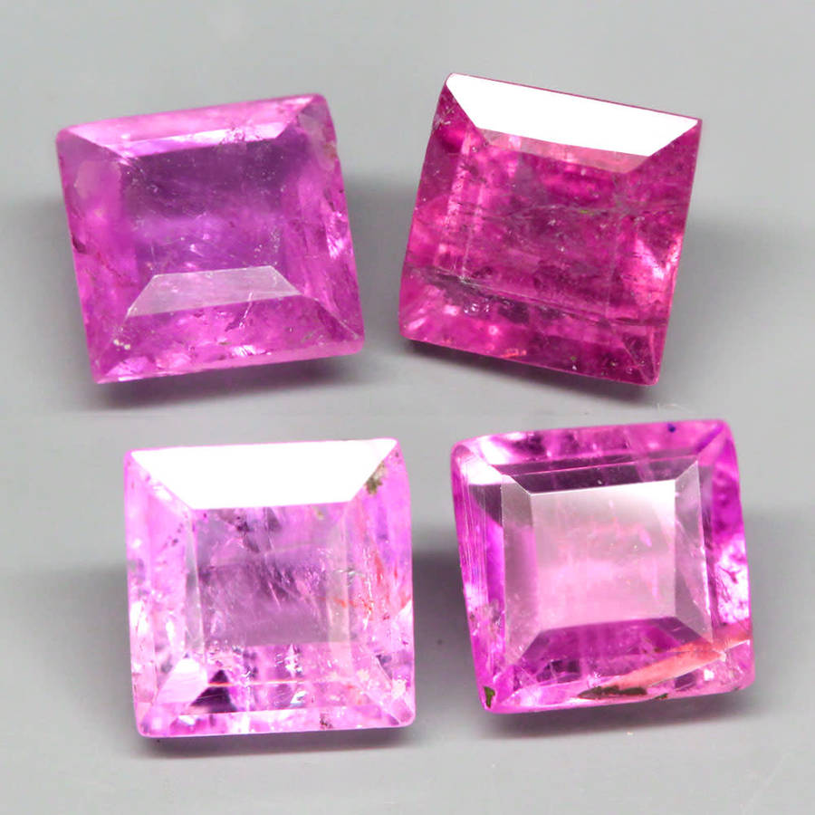 1.25Ct. Tourmaline Pink Square Mozambique Gorgeous Gem Ravishing For Jewelry!
