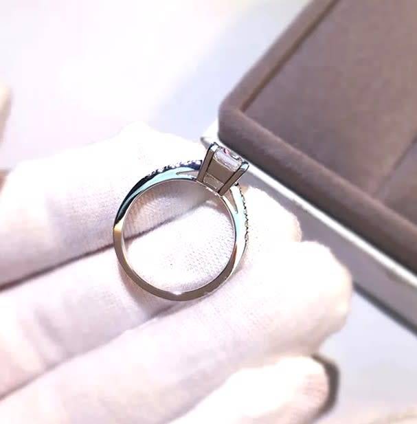 1 Carat Princess Cut Ring **Sterling Silver** Engagement Ring