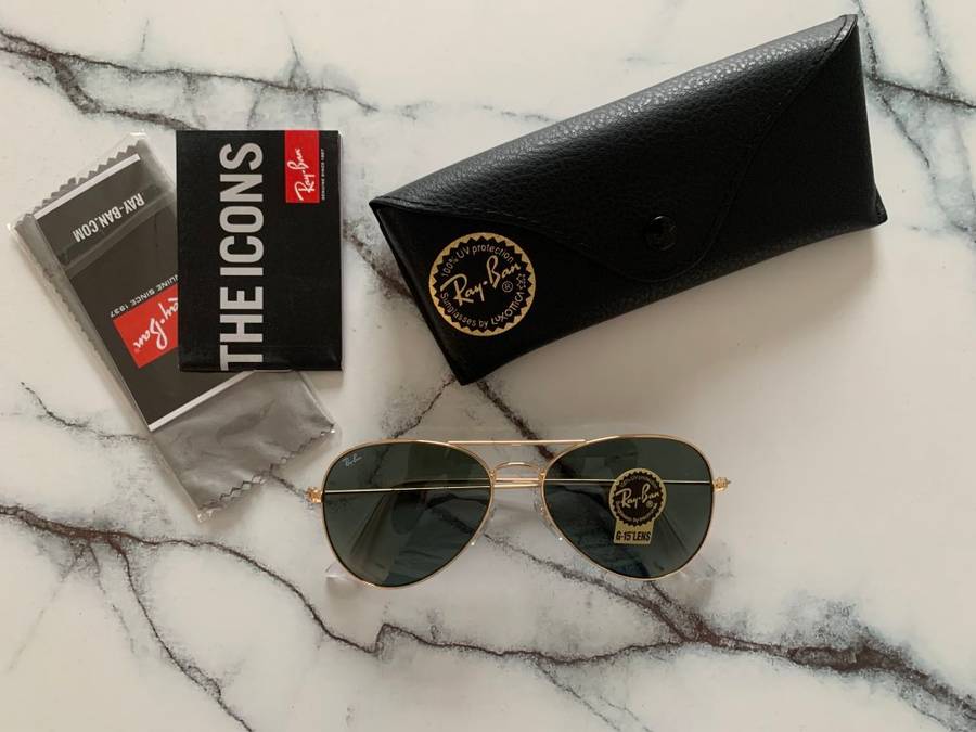 Ray-Ban Classic Aviator Sunglasses  RB3025 Gold/Green Lense