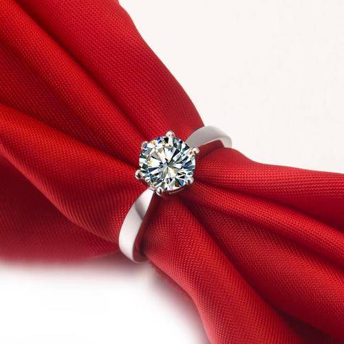 1ct Diamond Wedding Ring for Women Lady Finger 18K Gold Plated Ring
