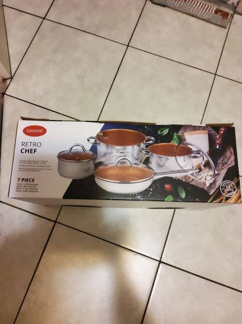 LEGEND RETRO CHEF NON STICK POTS 7 PIECE