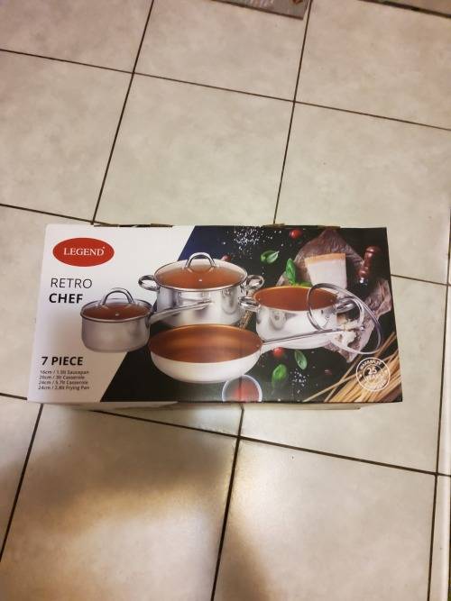 LEGEND RETRO CHEF NON STICK POTS 7 PIECE